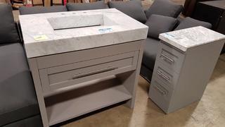 Vinnova Bolzana 48" Single Vanity Set (VNOV1266) - Grey w/White Top - Small Chip on Top