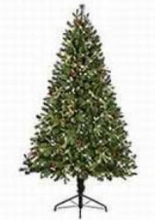 GlucksteinHome 7ft Pre-Lit Quick Set Lincoln Tree