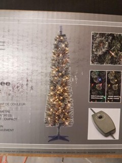 GlucksteinHome 6ft Pre-Lit Hudson Pine Cashmere Tree