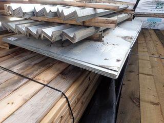 Lot of Approx. 50 Galvanized Metal 10'x4' Sheets and Z-Flashing. 