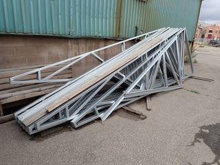 Lot of Approx. 11 Galvanized Roof Trusses. 