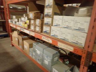 Contents of Shelving w/ Asst. Electrical Including Circuit Breakers, Boxes, etc. 