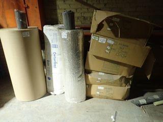 Lot of 5' Insulated Sleeves, 1 Batt CertainTeed R8 Insulation, Reflective Insulation, Packing Cardboard, etc. 