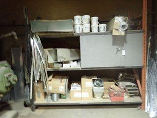 Metal Shelving Unit w/ Ducting, Inline Centrifuge Fans, Duct Sealing, etc. 