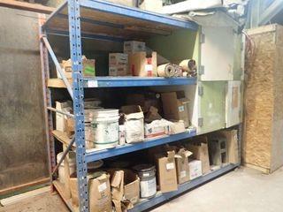 Lot of 1 Section Pallet Racking and Storage Cabinets. **NOTE: CROSSBEAMS WELDED**