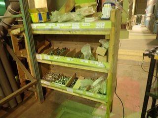 Lot of Metal and Plastic Pipe Hangers, Brass and Copper Fittings and Parts Organizer. 