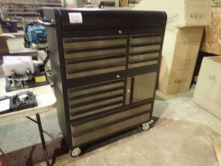 6-Drawer, 1-Door Mobile Tool Cabinet w/ 8-Drawer Top Chest. **NEW AND UNUSED**