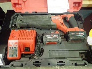 Milwaukee 2720-22 M18 Cordless Sawzall Reciprocating Saw Kit w/ Charger and Battery. 