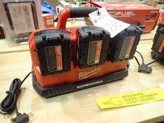 Milwaukee M18 and M12 Rapid Charge Charger w/ 3 NEW M18 Batteries. 