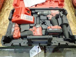 Milwaukee 2897-22 Cordless Combo Pack w/ M18 Fuel 3/8" Drill, Impact, Charger and 2 Batteries. 