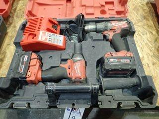 Milwaukee 2897-22 Cordless Combo Pack w/ M18 Fuel 3/8" Drill, Impact, Charger and 2 Batteries. 