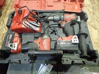 Milwaukee 2897-22 Cordless Combo Pack w/ M18 Fuel 3/8" Drill, Impact, Charger and 2 Batteries. 