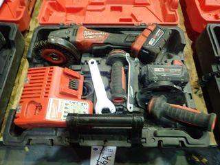 Milwaukee 2780-22 M18 Fuel Cordless 5" Angle Grinder w/ Charger and 2 Batteries.