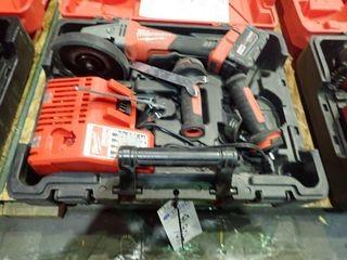 Milwaukee 2780-22 M18 Fuel Cordless 5" Angle Grinder w/ Charger and 2 Batteries.