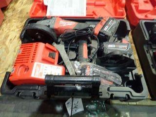 Milwaukee 2780-22 M18 Fuel Cordless 5" Angle Grinder w/ Charger and 2 Batteries.