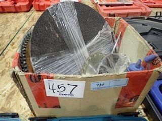 Lot of New and Used Saw Blades and Grinding Wheels.