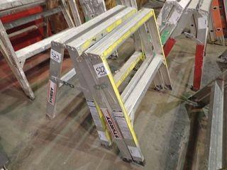 Lot of 2 Aluminum Step Ladder/Sawhorses. 