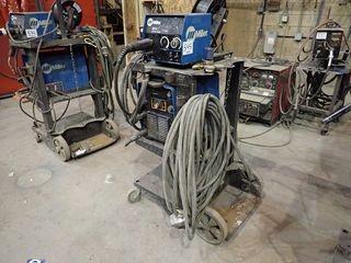 Miller XMT 350 CC/CV Autoline Mig Welder w/ Miller 22A Wire Feeder, Cart and Cables. 