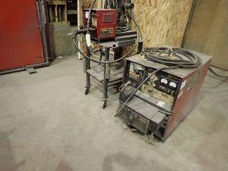 Lincoln Electric Idealarc DC-400 Multi-Process Welder w/ Lincoln Electric LN-7 Wire Feeder, Cart and Cables. 