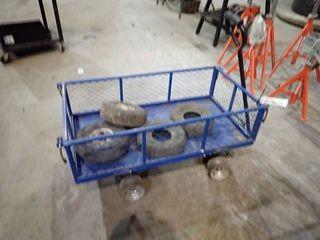 4-Wheel Utility Cart w/ Removable Sides.