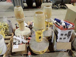 Lot of 3 Wobble Lights, Vapor and Sound Barrier Sealant, Silicone, Spray Paint, etc.