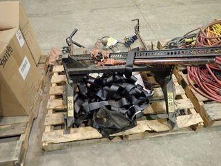 Lot of 5th Wheel Hitch, Gooseneck Hitch, Jackall, Receivers and Pickup Truck Bed Net.