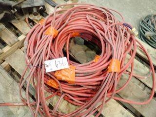 Lot of Heavy Duty Extension Cords- Red. 