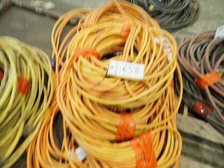 Lot of Heavy Duty Extension Cords- Orange. 