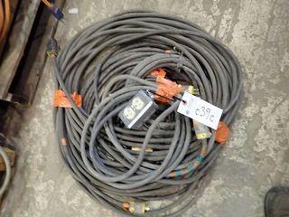Lot of Heavy Duty Extension Cords- Black. 