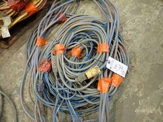 Lot of Heavy Duty Extension Cords- Blue. 