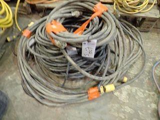 Lot of Heavy Duty Extension Cords- Black. 