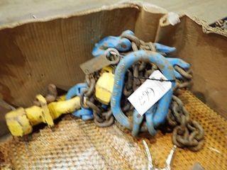 Sling Master 1/2"x10' 26,000lbs Capacity 2-leg Spider Chain w/ 2 Sea Container 14-tonnes Top Lifting Lugs.