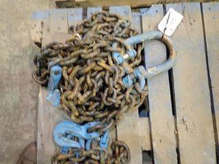 Sling Master 1/2"x10' 26,000lbs Capacity 2-leg Spider Chain.