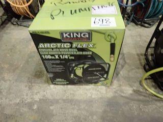 King Industrial Arctic Flex Hose Reel w/100'x1/4" Air Hose. **NEW AND UNUSED**