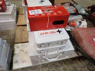 Lot of 4 First Aid Kits and Lens Cleaning Station.
