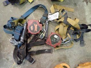 Lot of 2 Safety Harnesses w/ Rebel Protecta 3100435 20' Retractable Lanyards.