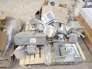 Lot of Flushmount Light Fixtures, Switch Boxes, Fuses, etc. 