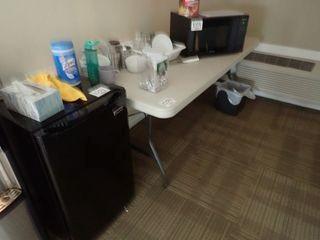 Lot of Magic Chef Bar Fridge, Panasonic Microwave, Folding Table, etc.**LOCATED IN MODULAR BUILDING, MAIN FLOOR**