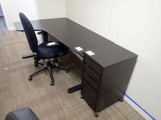 Lot of L-Shaped Desk w/ Mobile Pedestal and Task Chair. **LOCATED IN MODULAR BUILDING, MAIN FLOOR**