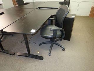 Lot of L-Shaped Work Station, Pedestal and Task Chair. 