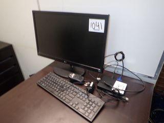 Lot of Dell K17A Docking Station, LG 24" Flatscreen Monitor, Keyboard and Mouse. 