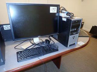Lot of Velocity Desktop Computer, Dell 24" Flatscreen Monitor, Keyboard and Mouse. **NOTE: NO HARDDRIVE**