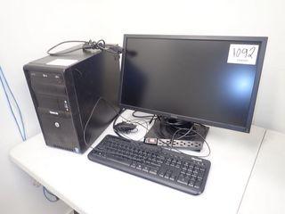 Lot of Velocity Desktop Computer, Dell 24" Flatscreen Monitor, Keyboard and Mouse. **NOTE: NO HARDDRIVE**
