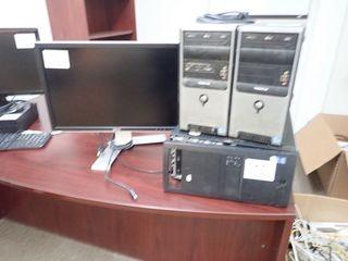 Lot of 2 Velocity Desktop Computers, Asus Desktop Computer, Dell 24" Flatscreen Monitor, Asst. Computer Tech Cables, Switches, etc. **NOTE: NO HARDDRIVES**