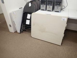 Lot of 4 Rubbermaid Folding Tables and 8 Folding Chairs. 