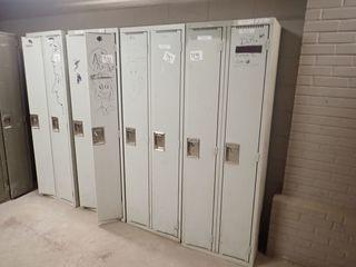 Lot of Lockers- 8 Doors. **LOCATED IN SHOP WASHROOM**