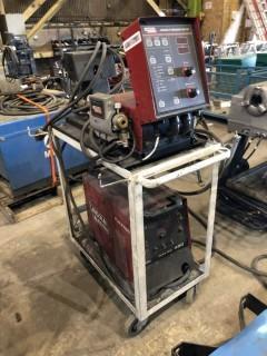 Lincoln Electric Flextec 450 Mig Welder w/ Lincoln Electric Double Header DH-10 Dual Gun Wire Feeder and Cart. 