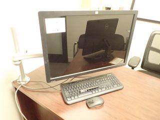 HP L2445m Flatscreen Monitor w/ Swivel Desk Mount and Keyboard. 