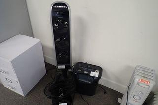 Lot of Fellowes Paper Shredder, Bionaire Electric Heater and Electric Fan.