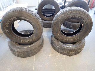Lot of 2 Savero HT2 GT Radial 245/75R16 Tires and 2 Firestone Destination A/T 245/75R16 Tires.